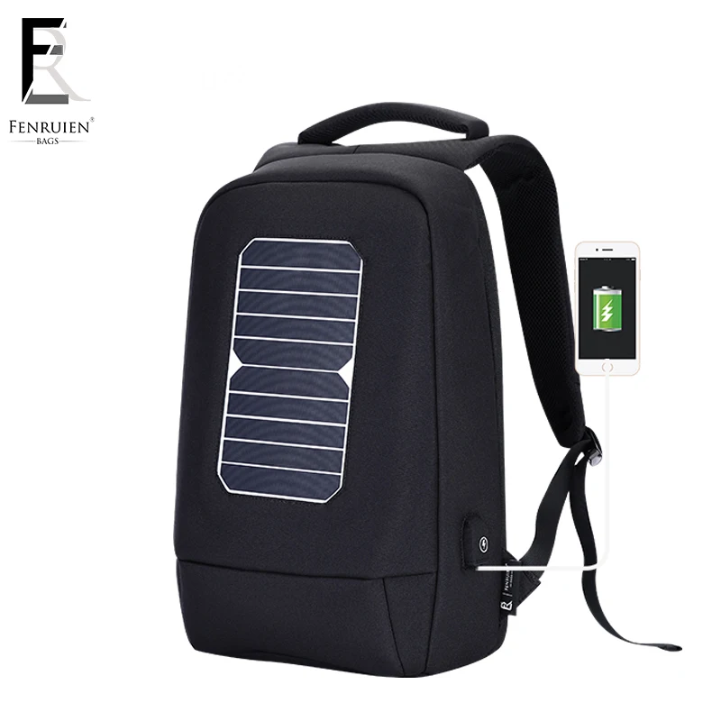 

FENRUIEN USB Solar Powered Charge Backpack for Men Women Laptop Backpack 15.6 inch Waterproof Business Fashion Travel Backpack