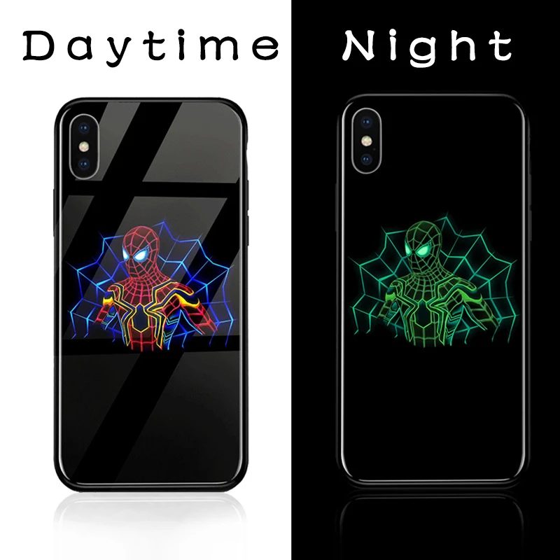 

ciciber Marvel Hero Glass Phone Cases for Iphone 6 6S 7 8 Plus X Hard Phone Back Cover Spiderman Iron Man Fundas Capa Capinha