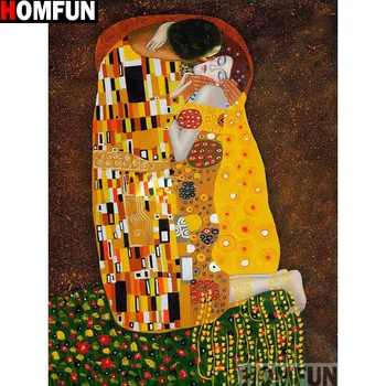 

HOMFUN Full Square/Round Drill 5D DIY Diamond Painting "Couple oil painting" 3D Embroidery Cross Stitch 5D Home Decor A13155