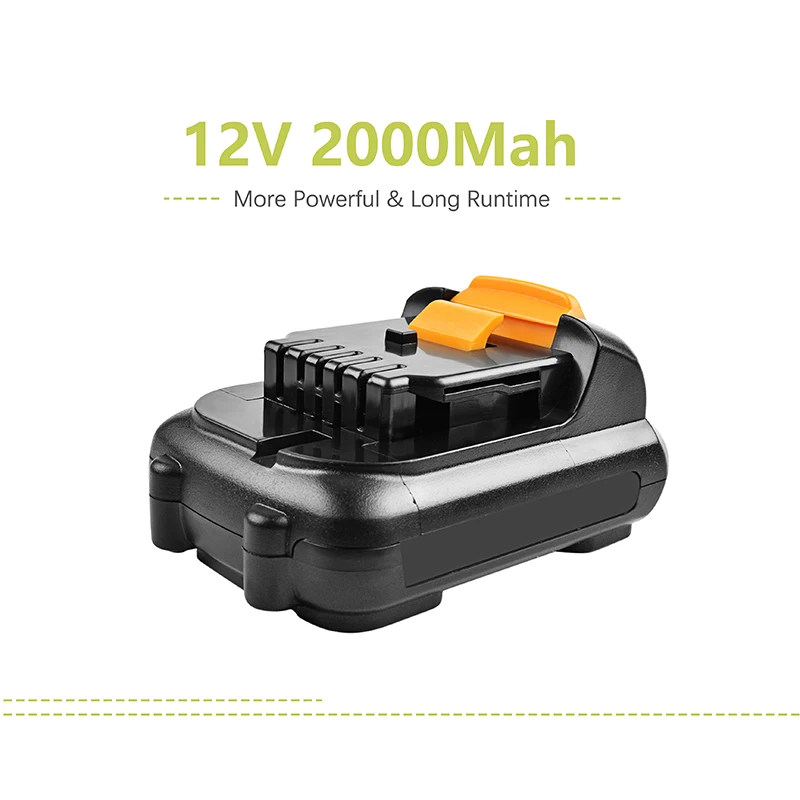 Batcool 2 шт. аккумулятор 2000 мАч для DEWALT DCB120 DCB127 DCB121 12V DCB100 DCB101 DCB119 литий ионный