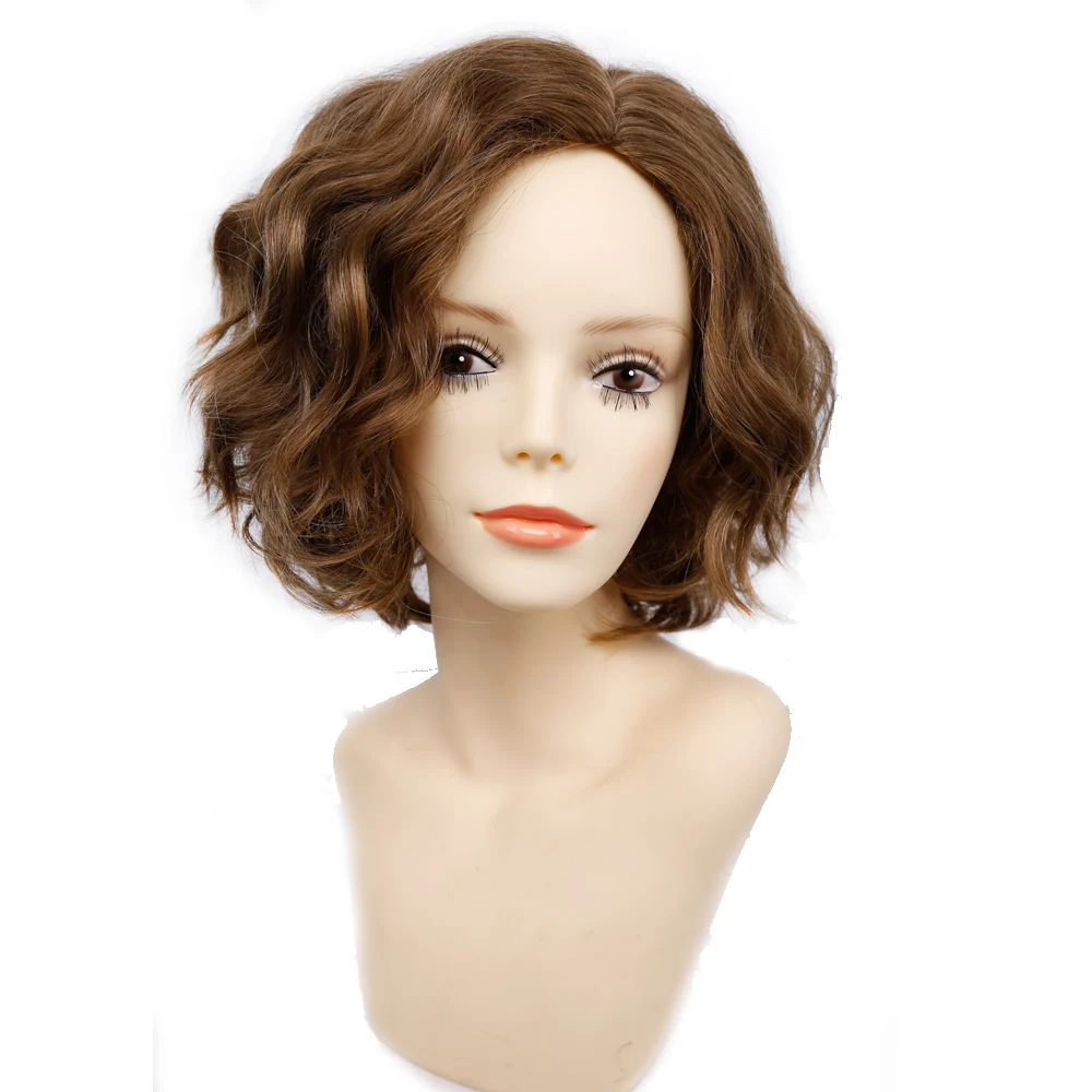 

Amir Short Wavy Bob Wig Synthetic Hair Wigs For Women Cosplay Wigs Blown and Blonde wig