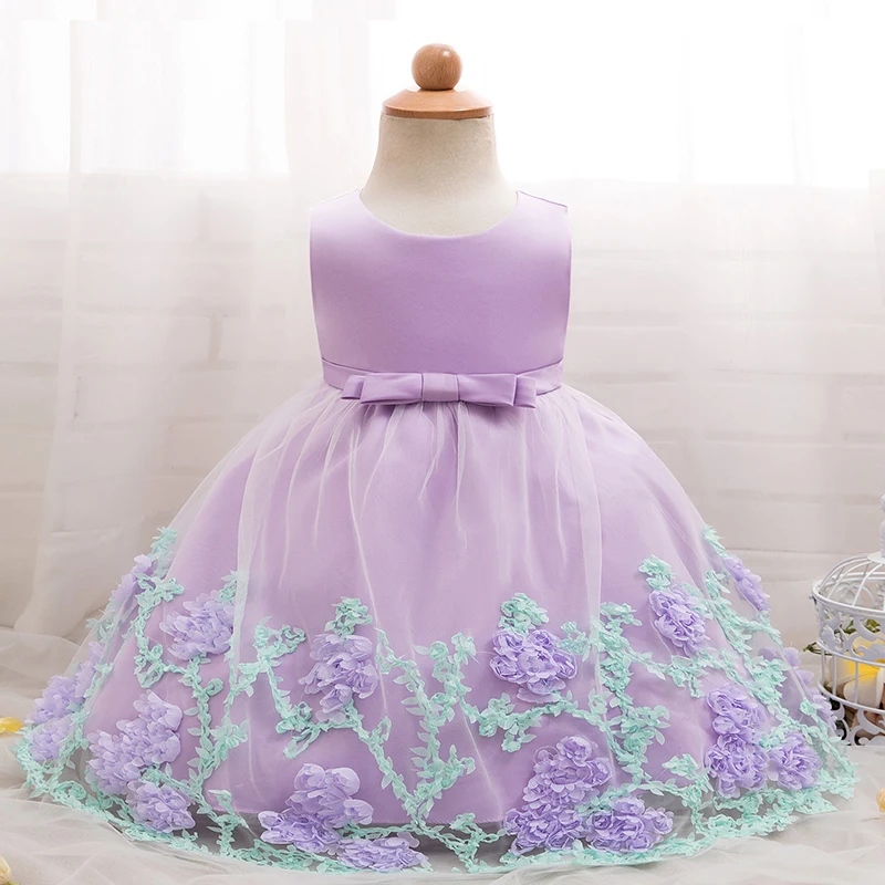 Г. Платье для маленьких девочек одежда для маленькой подружки невесты красивое платье на крестины с цветочным рисунком, одежда для крещения, дня рождения, для детей от 1 до 2 лет