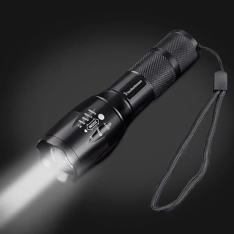 

High Quality LED Flashlight Zoomable 5Modes Torch xml T6 3800LM linterna led lampe torche for 18650 Rechargeable or AAA Battery
