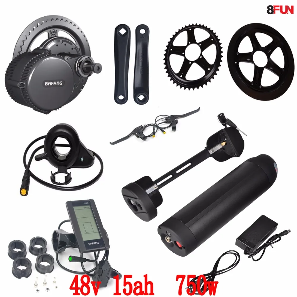 48v 750w Bbs02b Bafang Mid Drive Electric Motor Kit + 48v 15ah 750w