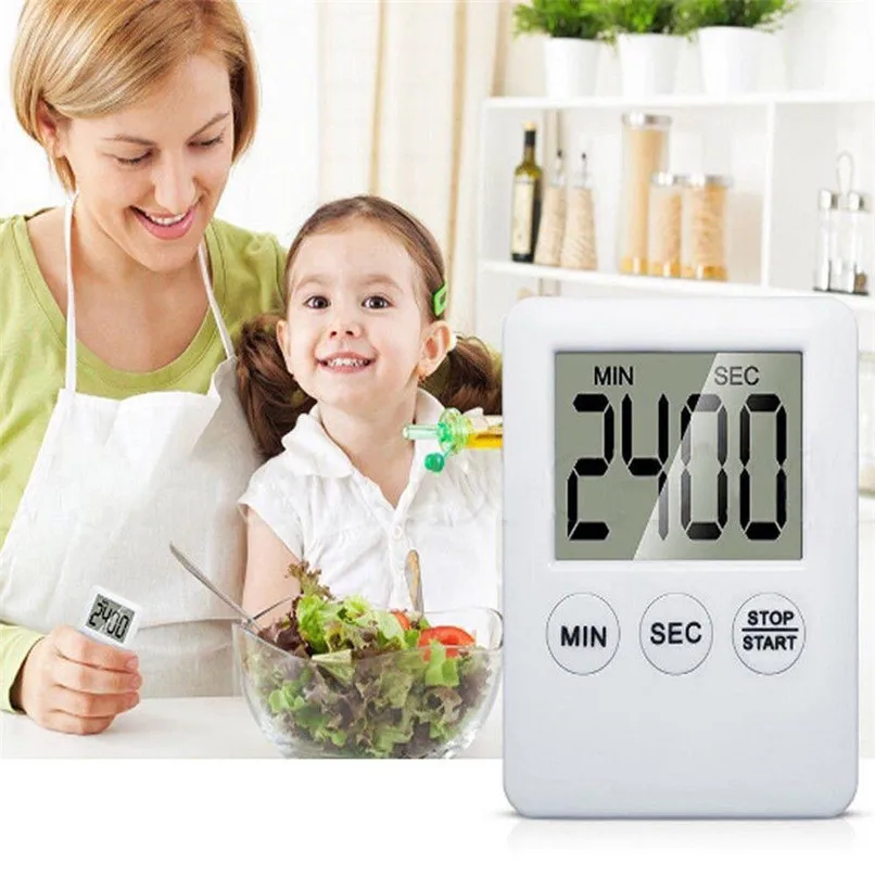 Kitchen Count Timer Large Digital LCD Kitchen Cooking Timer Count-Down Up Clock Alarm Magnetic #2h08 (2)