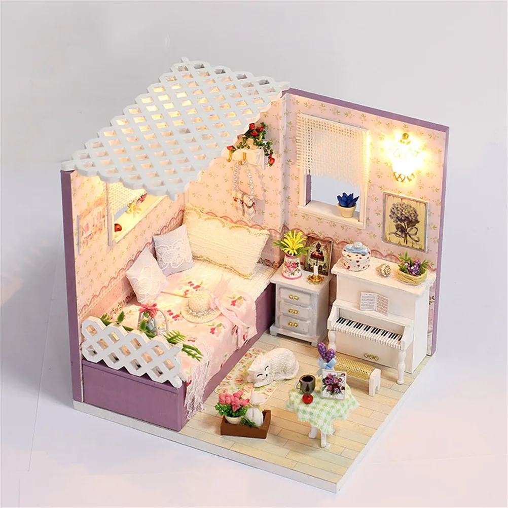 Поделки Кукольный дом деревянный кукольные домики миниатюрная мебель dollhouse комплект игрушки для детей Рождественский подарок новая