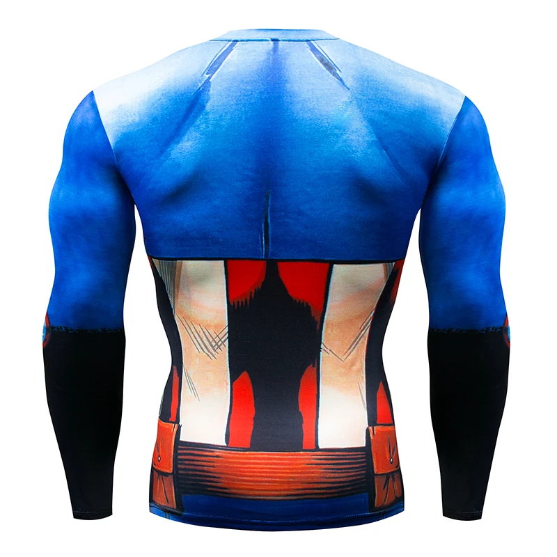 Горячая велосипед фитнес базовый слой компрессионная рубашка Мужская Аниме бодибилдинг с длинным рукавом 3D Халк Каратель Джерси