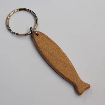 

Wholesale 500pcs Blank Fish Wooden Key Chain DIY Promotion Customized Key Tags Promotional Gifts -DHL Free Shipping