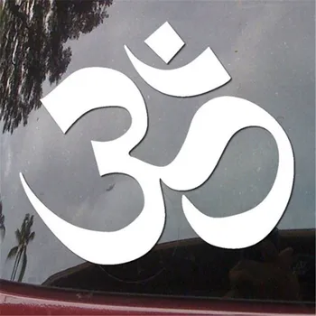 

OM (OHM) Symbol die cut Car truck Decal / Sticker White 5''