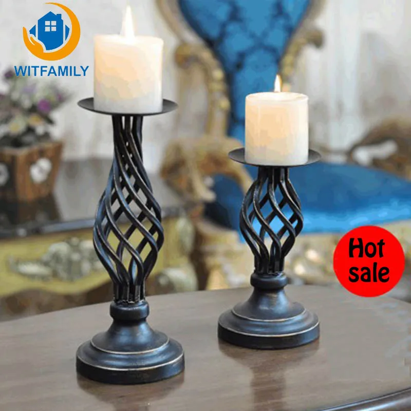 

Retro Candlestick Decoration European-style American Cafe Candle Holder Wedding Candlelight Dinner Props Table Decorations