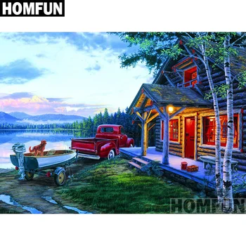 

HOMFUN Full Square/Round Drill 5D DIY Diamond Painting "Beautiful scenery" 3D Embroidery Cross Stitch 5D Home Decor A00886