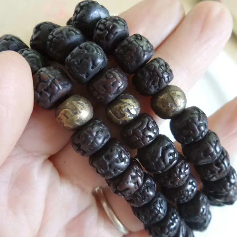 Молитва Бодхи черного цвета 7 мм BRO689 мастер дизайн тибетский 108|mala 108|tibetan malamala tibetan