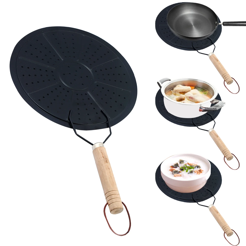 Difusor de Calor Cocina Estufa Aislamiento Pan Caf/é Hogar Cocina de inducci/ón Suministro del hogar Sobrecalentamiento Almohadilla de protecci/ón Utensilios de Cocina Mango de Madera