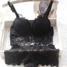 Сексуальный перспективный кружевной комплект нижнего белья пуш-ап с глубоким v-образным вырезом