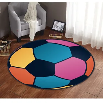 

Large Area 200*200cm Carpets Creative Round Football/basketball round pattern print carpet kids room computer chair Mat/Rugs