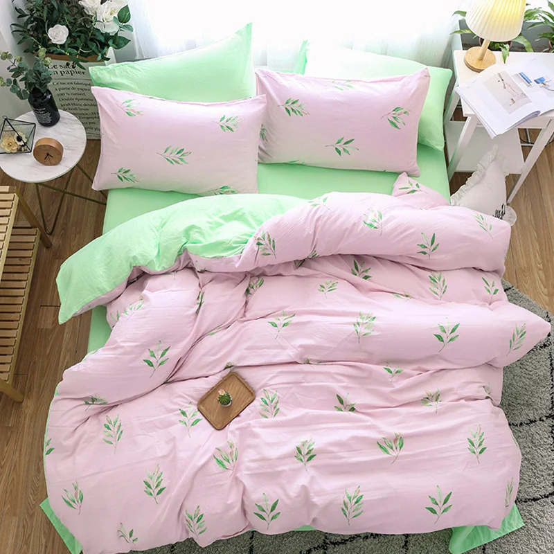 

Plants Duvet Cover Bed Sheets Pillow Cases Single Double Queen King Size Bed Linen Set For Children Soft Bedclothes 3pcs/4pcs