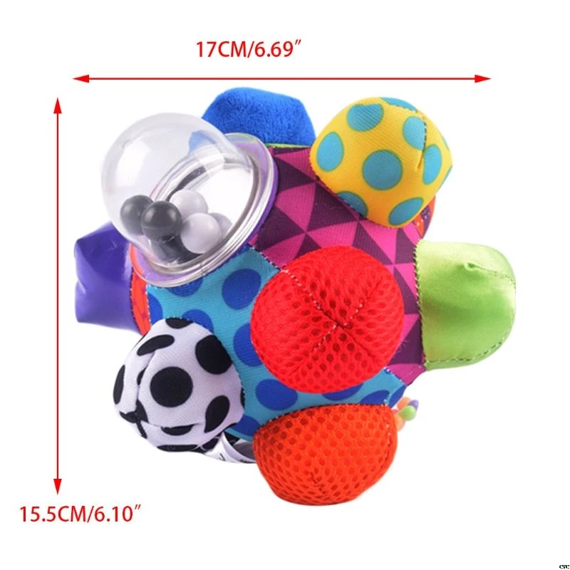 Babies Children Kids Boy Girl Colorful Bumpy Rattle Ball Learning Developmental Toy Gift