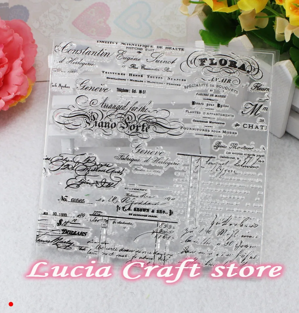 

1 sheet/lot 14*14cm DIY Scrapbooking Mixed Words&Characters Expression Phrase Decor Clear Silicone Rubber Stamp A1001