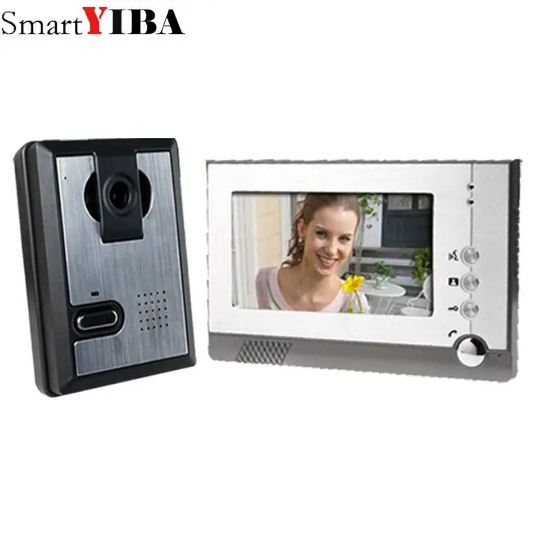 

SmartYIBA 7 Inch TFT LCD wired video door phone door intercom Night Vision Waterproof Camera Monitor Doorbell Intercom
