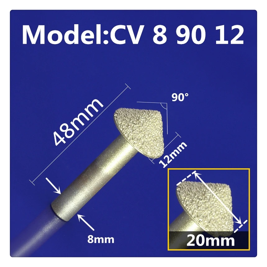 1PCS-CNC твердосплавная плавящая мраморная Концевая мельница, Bluestone и песчаник Фрезерный резак, алмазная и нефритовая гравировальная фреза