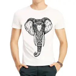 Модная белая симпатичная футболка в винтажном стиле с изображением слона, футболка с короткими рукавами с изображением животных из