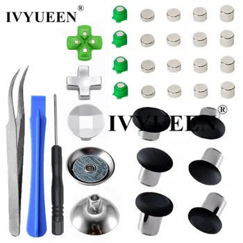 

IVYUEEN Magnetic Metal Analog Thumb Sticks Grips Replacement Parts Buttons Mod Kits for Dualshock 4 PS4 Pro Slim Controller