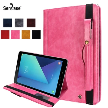 

Flip Double Row Card Slot Pencil Holder Stand PU Leather Cover For Samsung Galaxy Tab S3 9.7 inch T820 T825 Tablet Case