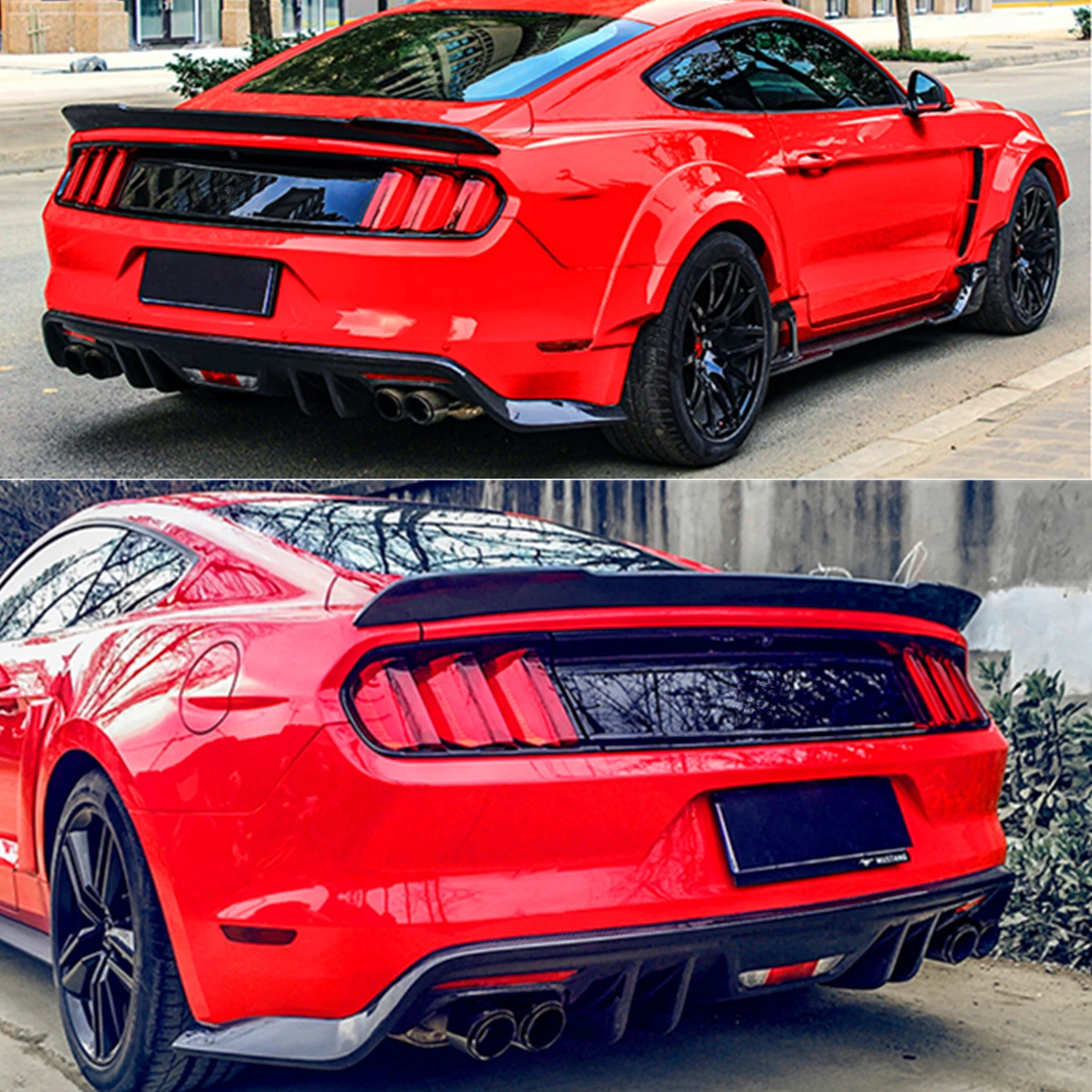 Новинка Реальные углеродного волокна автомобиля задний спойлер, крыло, багажник спойлер для изменение выхлопной трубы для Mustang GT Sport H Стиль