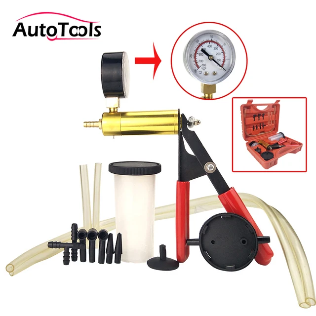 2 In 1 Hand Held Car Vacuum Pump Tester Set Brake Bleeder Bleeding 2 In 1 Hand Held Car Vacuum Pump Tester Set Brake Bleeder Bleeding Tool Diagnostic With Gauge