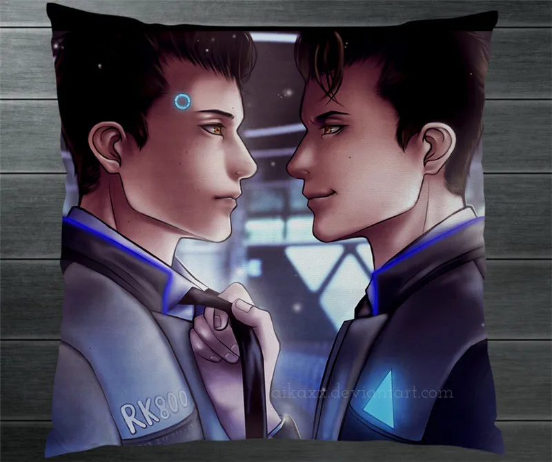 

PS4 Game Detroit:Become Human Connor RK800 Fanart Two Side Pillowcases Hugging Pillow Cushion Case Cover Collection Cosplay P5