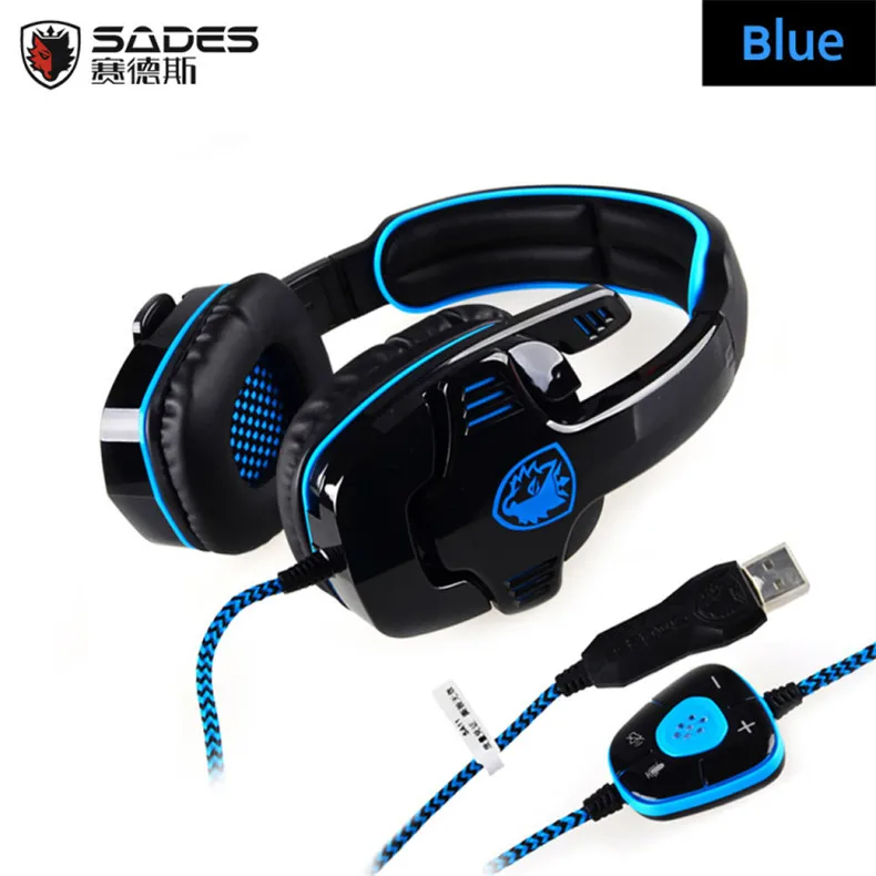 SADES SA-901 Computer Gaming Headphones USB 7.1 Surround Stereo Deep Bass Game Earphone Headset with Mic for PC Gamer (3)