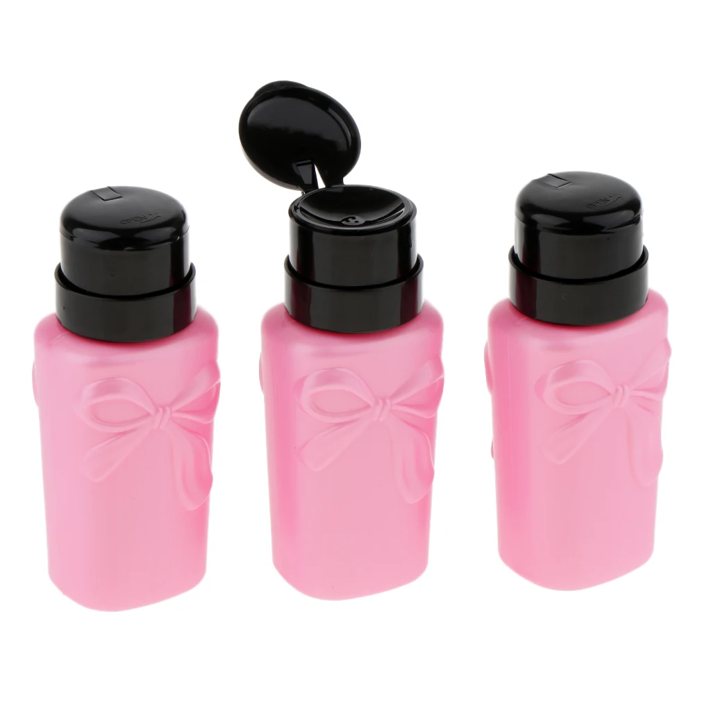 3 Pieces 230ml Nail Polish Remover Pump Dispensers Empty Plastic Bottle Cosmetic Empty Liquid Bottle Container