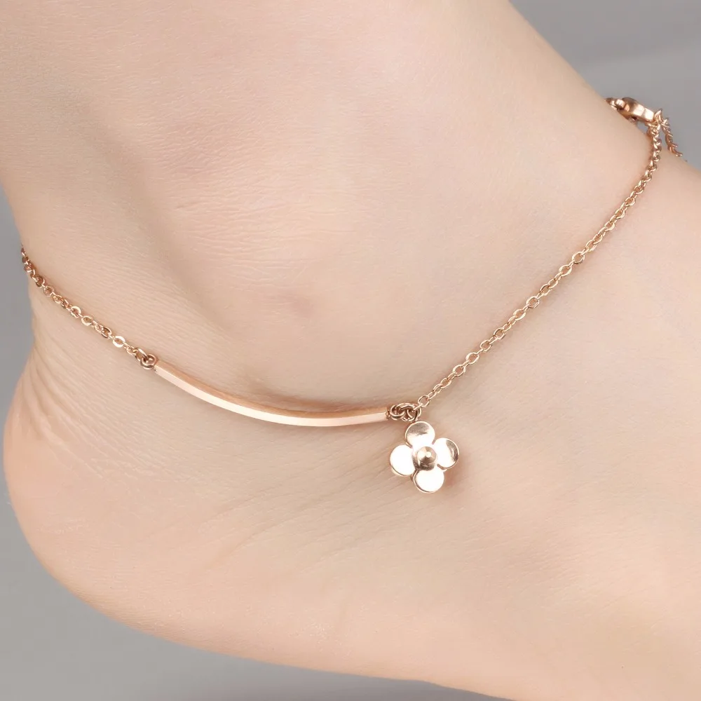 

Rose gold plating Girl's Ladies Anklets for Women Ankle Chain Bracelet in Rose Gold Color Tone Fashion Jewelry