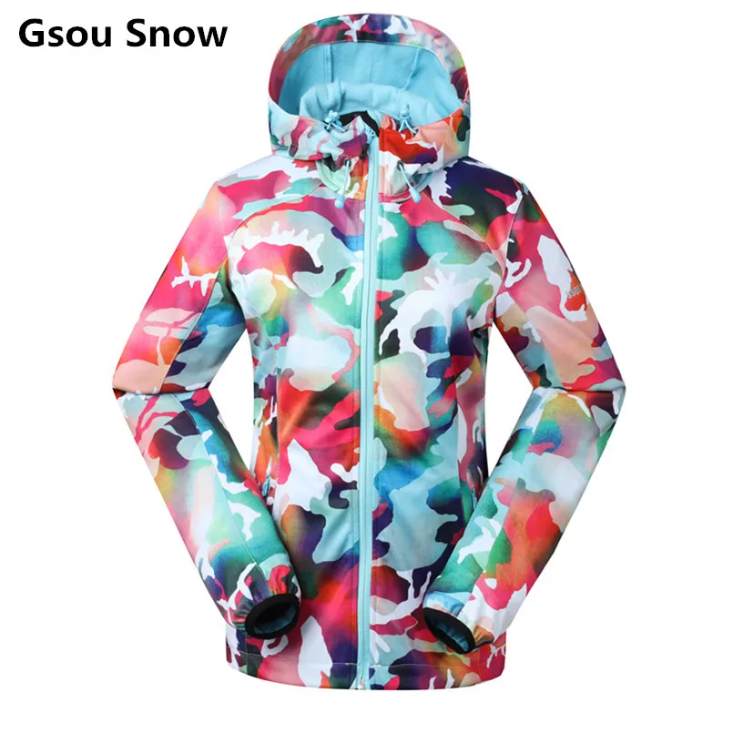 

2018 NEW Gsou Snow softshell jacket women windbreaker waterproof jacket outdoor sport hiking veste de randonnee femme
