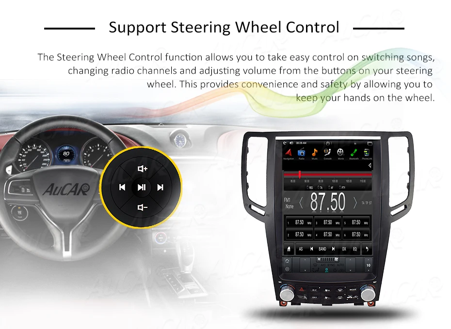 Clearance AuCar Tesla 2 DIN Android 8.1 12.1"l screen car radio GPS navigation for Infiniti G37 G35 G25 G37S car multimedia stereo player 15
