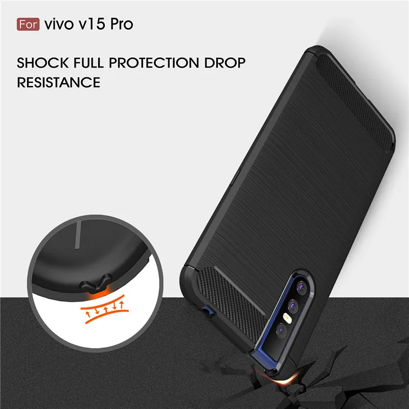 Vivo V15 Pro Phone Case Cover Shockproof Soft TPU Brushed Back Case For Vivo V15 Pro Case Shell Vivo V15 Pro V15 Pro Funda 6.39\