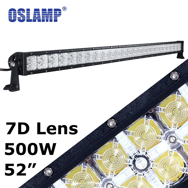 

Oslamp 7D 500W Led Light Bar+Daytime Running Light 52" Combo Straight Offroad Driving Light Bar 12/24V Car SUV ATV Truck Led Bar