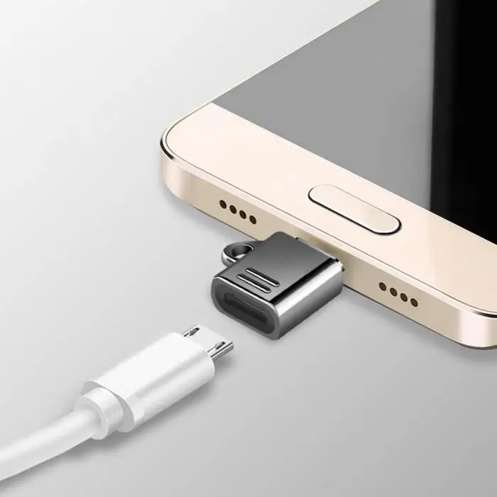 Тип-c otg конвертер с брелоком для samsung htc MacBook type c адаптер Micro USB к USB-C UY8