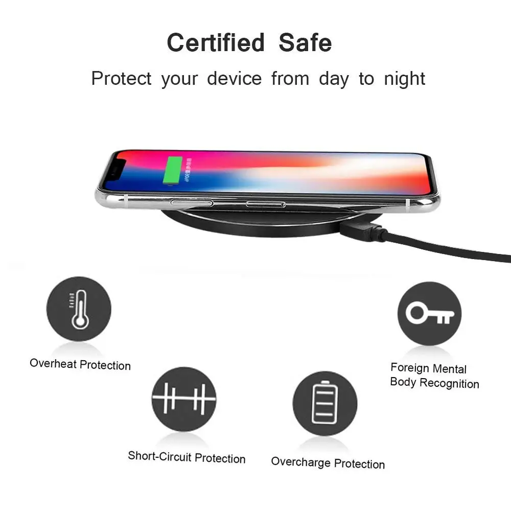 Беспроводное зарядное устройство Qi для Xiaomi умное быстрое 10 Вт Mi 9 9t cc9 MIX 2S iPhone X XR XS 8