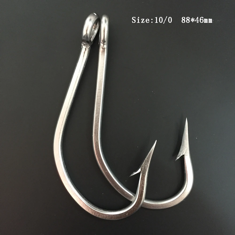

CN02 15pcs 10/0 Mustad Fish Hook Stainless Steel Fishing Hook Jigging Fishing Hook Big Game Fishing Hook