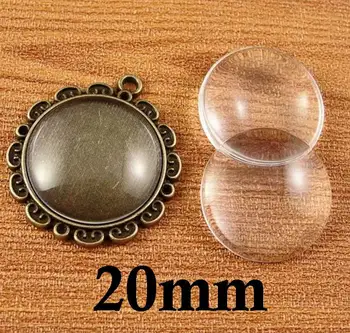 

100pcs round Clear Glass Cabochons Settings 20mm Fit Cabochon Pendant Settings ib6331