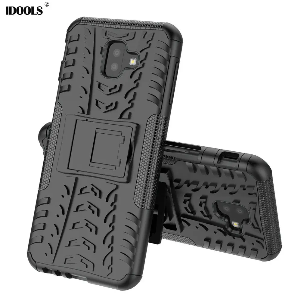 

IDOOLS Cover Case for Samsung galaxy J6 Prime J610 Luxury Full Protective 2 in 1 Hard Phone Back Bags Cases for Samsung J6 Plus