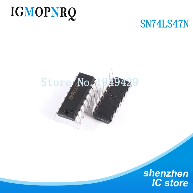 

10PCS SN74LS47N DIP16 SN74LS47 74LS47N 74LS47 BCD to 7 Segment New original free shipping fast delivery