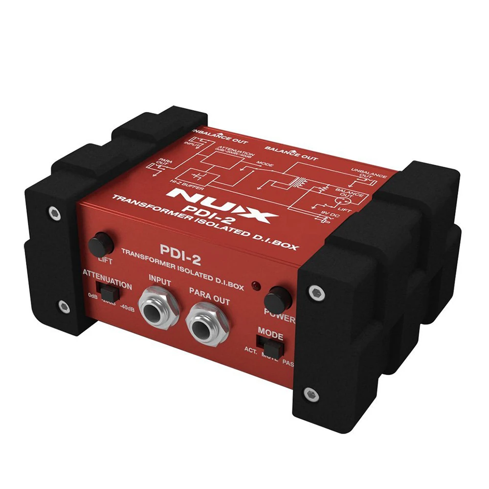 NUX PDI 2 Guitar Bass Direct Box Transformer Isolated DI Boxin Guitar Parts & Accessories from