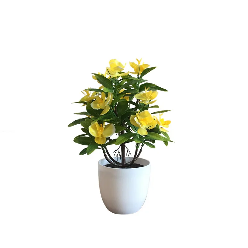 

IVYSHION Artificial Flowers Phalaenopsis Bonsai Plant Pots Furniture Furnishings Flower Crafts Home Decoration New Year Decor