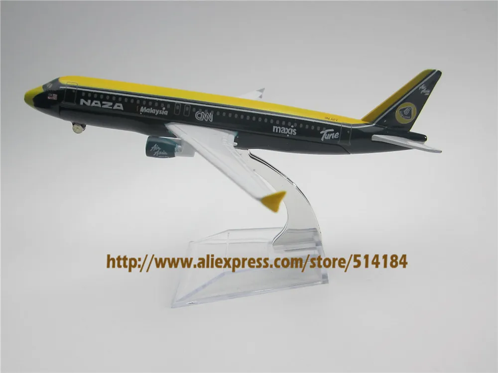 16cm Metal Air Malaysia NAZA LOTUS A320 Airlines Airbus 320 Airways Plane Model Airplane w Stand Aircraft | Дом и сад