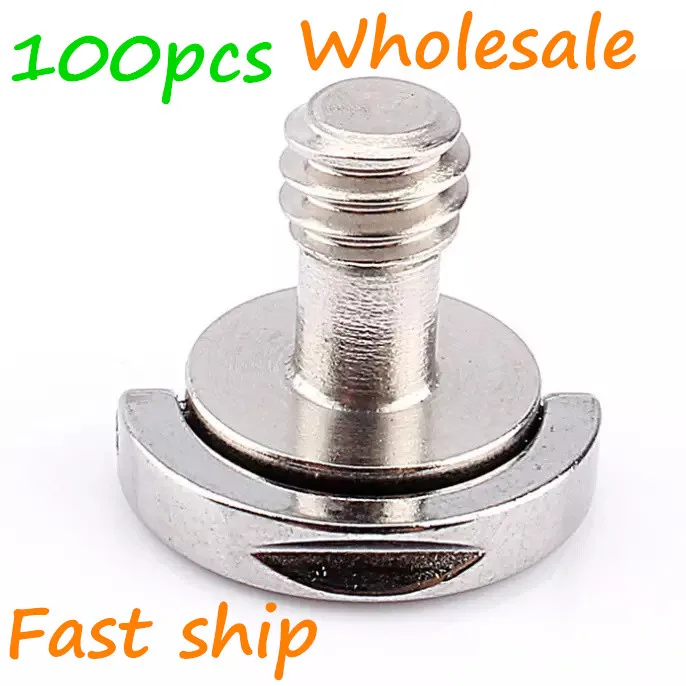 

100pcs wholesale Universal 1/4 inch Screw D-Ring For Quick Release Plate Monopod Baseplate Rig QR Stainless Steel Camera