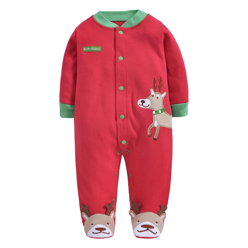 Рождественские комбинезоны для малышей Санта новорожденных боди X'mas babywears детские комбинезоны одежда для малышей W156