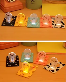 

Party Favors Christmas Decoration Supplies New Folding Card Lamp Cute LED Light Cartoon Pocket Bulb Wallet Card Gift