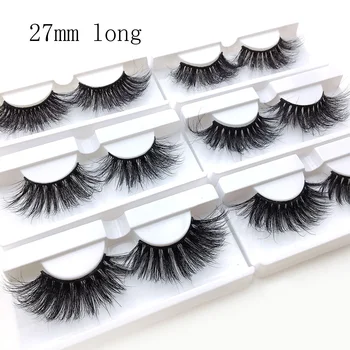 

100% Mink Eyelashes False Eyelashes Crisscross Natural Fake lashes Length 27mm Makeup 3D Mink Lashes Extension Eyelash Beauty